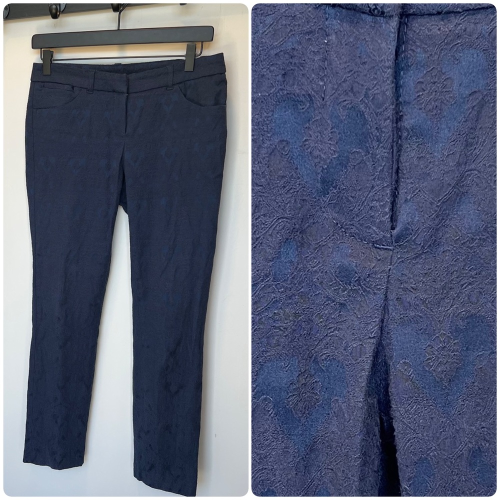 Cynthia Rowley Women's Damask Print Blue Ankle Pants - size 2